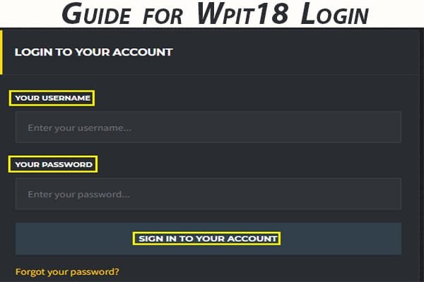 Guide for Wpit18 Login