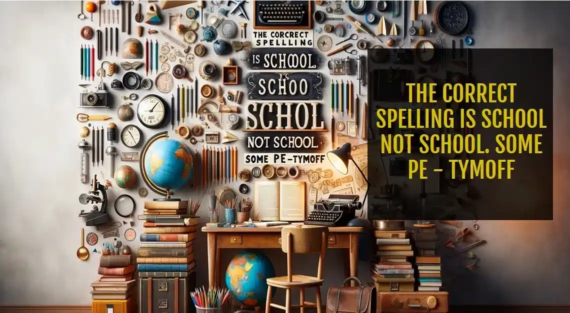 the correct spelling is school not school. some pe - tymoff